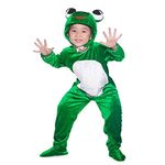 LOLANTA Unisex Kids Frog Costume, Animal Fancy Dress Bodysuits with Attached Mitts Headpiece Foot Covers,10-11 Years