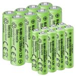 CICMOD 16 x AA AAA Rechargeable Batteries Set, 8 x 1200mAh AA Batteries and 8 x 600mAh AAA Batteries 1.2V Ni-MH Solar Light Batteries