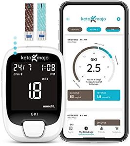 KETO-MOJO GKI Bluetooth Glucose & Ketone Testing Kit (mmol/L) + Free APP for Ketosis & Diabetes Management. 20 Blood Test Strips (10 Each), Meter, 20 Lancets, Lancing Device, and Control Solutions