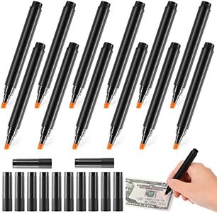 12 Pieces Counterfeit Bill Detector Pen Money Checker Device Fake Bill Detector Pen Currency Detector Pen for Counterfeit Cash Detection Cash Currency Note, Check Fake Bills