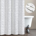 jinchan Black and White Shower Curtain Herringbone Fabric Shower Curtain Zig Zag Chevron Farmhouse Shower Curtain Zigzag Modern Shower Curtain for Bathroom Waterproof Hooks Included 70x72 inches