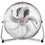 NETTA Gym Floor Standing Fan – 12" Chrome Metal Desk Fan with 5 Blades – 3 Speed Settings and Tilt Option, Powerful Circulation – Chrome