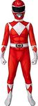 Adults Kids Rangers Costume Jumpsuit Spandex Full Bodysuit Jumpsuit with Mask Superhero Cosplay Halloween Christmas Xmas Gift (110,Red)