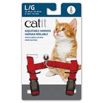 Catit Nylon Adjustable Cat Harness, Large, Red