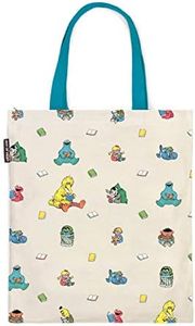 Out of Print Literary and Book-Themed Canvas Tote Carrying Bag for Book Lovers, Readers, and Bibliophiles, Beige