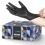 Black Nitrile Disposable Gloves Small, 200 Count - BBQ, Tattoo, Hair Dye, Cooking, Mechanic Gloves - Powder and Latex Free Gloves