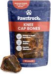 Pawstruck Natural Knee Cap Dog Bones - Treats for Aggressive Chewers, Low Fat and High Protein Chews, Beef Flavor, Long Lasting and Calming Rawhide Alternatives - 10 Pack - Packaging May Vary