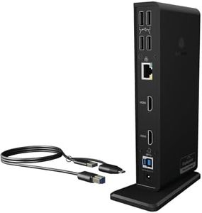 ICY BOX USB-C Docking Station (11-in-1) für 2 Monitore (2x HDMI), 6x USB 3.0 HUB, DisplayLink, Gigabit Ethernet, Audio, IB-DK2251AC für Windows, M1/M2 MacBook Air / Pro