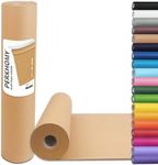 PerkHomy Brown Kraft Paper Roll 17.5" x 1,200" (100') for Gift Wrapping Bulletin Board Bouquet Flower Kids Wall Art Craft Packing Moving Shipping Parcel Postal Floor Covering Table Runner 65GSM 40LB (brown, 17.5''x100')