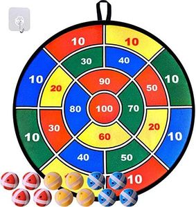 Kids Game Dart Board Set, 29 Inches Large Fabric Dartboard with Hook and 12 Sticky Balls, Upgraded Safe Dart Game Toy Gift for Boys Girls Children Indoor Outdoor Activity Party Games