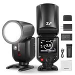 NEEWER Z2-C 2.4G TTL Round Head Flash Speedlite Compatible with Canon, 76Ws Speedlight with Upgraded UI, Modeling Lamps, TTL/M Quick TCM Switch, 1/8000s HSS, 2600mAh Battery, Cleaning Cloth