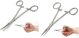 Panther Surgical Set of 6 Inch Stainless Steel Straight & Curved Forceps x 2 carp/coarse unhooking Sea Fly Fishing Forceps