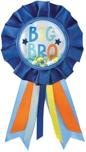 amscan Big Bro Assorted Color Award Ribbon - 5.5" x 3.15" | Perfect for Baby Showers & Birth Announcements, 1 Pc.