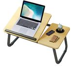 Laptop Desk, Laptop Bed Table with Foldable Legs & Cup Slot, Reading Holder Notebook Stand Breakfast Bed Tray Book Holder for Sofa, Bed, Terrace, Balcony