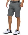 33,000ft Men's Golf Shorts Dry Fit, 11" Lightweight Quick Dry Golf Stretch Bermuda Shorts Performance Casual Shorts with Pockets for Golf Travelling and Wroking, Charcoal Grey 36W