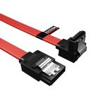 rhinocables Sata Cable II, Sata Power Splitter, Serial ATA Hard Drive Data Locking Lead, Right Angled or Straight Head (45cm, Right Angled to Straight Heads)