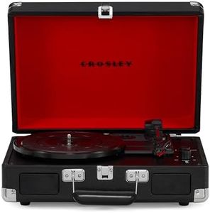 Crosley Cruiser Plus Portable Turntable - Bluetooth Record Player, 3-Speed Suitcase Vinyl Player, Home Turntables for Vinyl Records, Built in Stereo Speakers & Bluetooth Receiver, AUX Input, Black