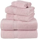 La Maison 100% Egyptian Cotton 600GSM Superior Towel Bale Set Hand Towel Bath Towel 6 Piece Super Soft Everyday Use (Soft Pink)