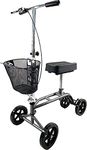 Aidapt Steerable Knee Walker,Height Adjustable with Brakes,Detachable Basket,Broken Leg,Foot,Ankle,Compact Size.Kneeling Quad Roller Cart for Elderly,Adult.Mobility Scooter.Alternative to Crutches.