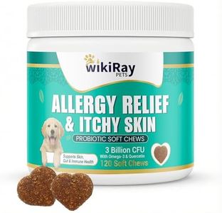 wikiRay Dog Allergy Relief Chews for Dogs – Itchy Skin Probiotic Soft Chews with 3 Billion CFU, Omega-3, Quercetin & Digestive Enzymes, Supports Skin, Gut & Immune Health, 120 Soft Chews