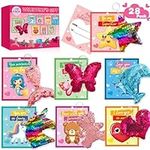Valentines Day Cards for Kids School, 28 Packs Sequin Keychains with Valentines Cards, Valentines Day Gifts for Kids, Classroom School Prize Exchanged Gifts, Valentines Party Favor for Boys Girls
