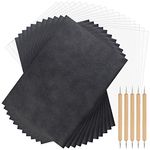 TUPARKA 250 Sheets Carbon Transfer Paper and Tracing Paper with 5 Pieces Embossing Styluses Tools,Black Carbon Paper for Tracing on Wood Fabric Tattoo Stencil Carbon Copy Paper Accessory