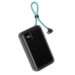 URBN 20000mAh Power Bank with Built-in Type-C Cable | 22.5W Super Fast Charging | Smart LED Display | Dual Type-C PD + USB Outputs | Pocket Size Portable Charger for Quick Charge (Black)
