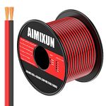 AIMIXUN 130FT 20 Gauge Wire, 20 AWG Wire Red and Black Cable 12V 2 Conductor Electrical Wire Automotive Wire Flexible Hook up Extension Cord 12V/24V Low Voltage Wire 20 Gauge Stranded Wire