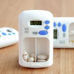 Timer Electronic Pill Timer Portable Pills Reminder Medicine Alarm Timer Electronic Box Case Automatic Grid Intelligent Electronic Timing Medicine Storage Box for First