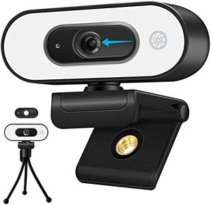 Svcouok 1080P Webcam with Ring Light & 3-Level Brightness - Streaming Camera with Built-in Mic, Tripod & Plug&Play for Zoom/Skype/Facetime, PC/Mac/Laptop