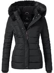 Navahoo Miamor Ladies’ Winter Puffer Jacket with Faux Fur Hood Black S