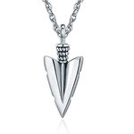 praymos Arrowhead Mens Necklace S925 Sterling Silver Arrow Jewelry Personalized Pendant for Men Brother Husband Gift,20'' +2'' Chain