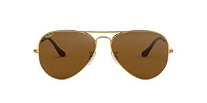 Ray-Ban RB3025 Classic Aviator Sunglasses, Gold/Brown Polarized, 58 mm