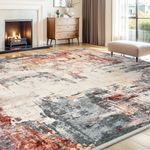 5x7 Abstract Rugs for Living Room-Washable Area Rug-Soft Rug for Bedroom-Neutral Non Slip Indoor Floor Carpet for Apartment Dining Room Nursery Home Decor