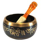 eSplanade - 6 inches - Singing Bowl Tibetan Buddhist Prayer Instrument With Striker Stick | OM Bell | OM Bowl | Meditation Bowl | Music Therapy