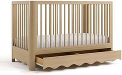 Storkcraft Casablanca Deluxe 5-in-1 Convertible Crib with Drawer & Bonus Toddler Guardrail (Driftwood) – GREENGUARD Gold Certified, Converts to Toddler Bed, Full-Size Bed (Kit Sold Separately)