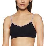 Van Heusen Women Cami Bra - Cotton Elastane - Seamless Cups, Non Padded, Wireless, Full Coverage_11013_Pure Black_34B