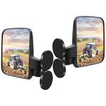 Tractor Magnetic Side Mirrors, Universal Strong Magnetic Side Mirrors for Tractors, Forklifts, Lawn Mover, Small Dozers, Lift Trucks, UTV, ATV, Compatible with John Deere tractor, Kubota, Mahindra