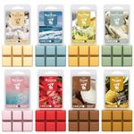 SALUBRITO Summer Scented Wax Melts, Strong Scented Soy Wax Cubes/Tarts Variety Gift Set, Fresh Cotton, Ocean Breeze, Mojito, Pink Island, Coconut, Pineapple, Vanilla Cream, Strawberry, 8x71g