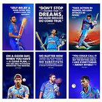 SWASUM Motivational and Inspirational Quotes Wall Posters, (Cricket Sport Poster), 12x18 Each, Pack of 06 Paper Print