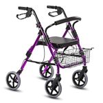 KosmoCare Premium Imported Rollator Walker with Seat - (Color - Purple)