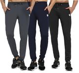 RynoGear Lycra Stretchable Track Pants Combo with Zipper Pockets (Pack of 3)