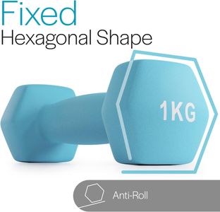 Core Balance Dumbbell Pair, 1kg – Neoprene Hand Weights