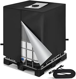 NEVERLAND IBC Tote Cover 275 Gallon, 420D Water Tank Cover, Black Tote Sunshade Waterproof Protective Trap Fit 1000L Garden Water Tank