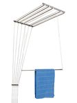 Rainbow Drywell (6 Pipes x 7 Feet Premium (ABS Plastic Hanger) - Stainless Steel Pipes Ceiling Clothes Hanger/Cloth Dryer/Drying Rack UV Protected Nylon Rope Individual Drop Down Railers