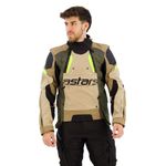 Alpinestars Halo Drystar Motorcycle Textile Jacket, Black/Sand/Yellow, XL