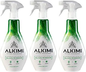 ALKIMI Glass & Window Cleaner Spray, 500ml, 3 Pack – Nature Engineered Glass and Window Cleaner Spray, Powerful & Natural Mirror and Shower Glass Eco Cleaning Spray