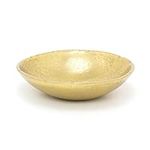 Carousel Home Stylish Gold Effect Metal Display Bowl | Round Decorative Display Dish | Antique Style Presentation Bowl