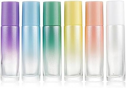 12 Pack 10ml Essential Oil Roller Bottles, Gradient Color Glass Roller Bottles with Glass Roller Balls and Caps for Travel, Perfume and Lip Gloss