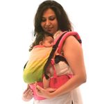 A Anmol Baby Ergonomic Adjustable Baby Carrier Flexy - Premium 100% Handwoven Cotton Newborn to Toddler - 1 Day to 4 Years, 4 Ways to Carry, ASTM Tested, 3-20kg (Antara Pink)